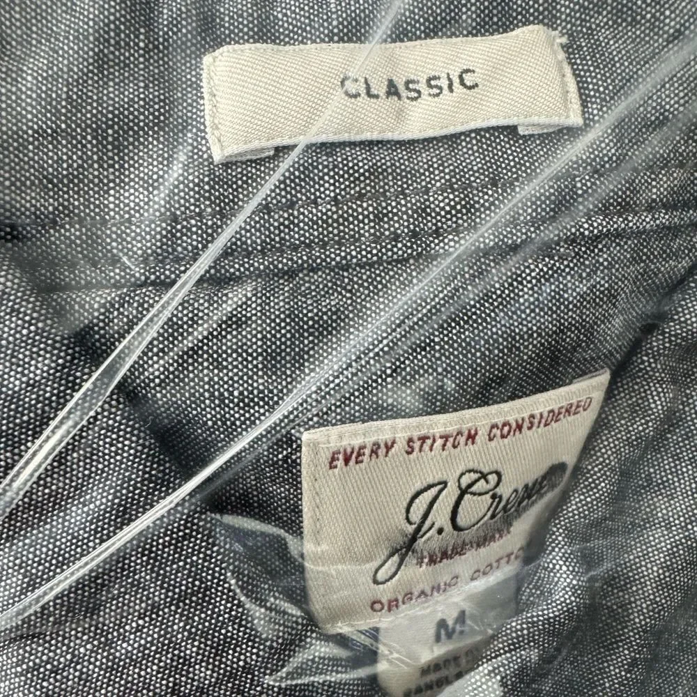 NWT J CREW Organic cotton chambray shirt in Black Chambray